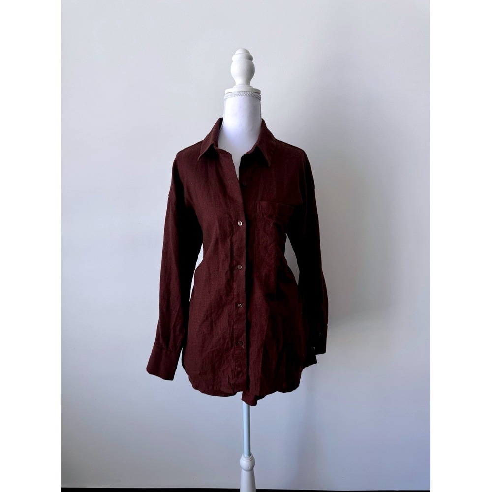 Abercrombie Oversized Set 2pc Linen Blend Button Down + Pleated Shorts Sz S - Picture 2 of 12